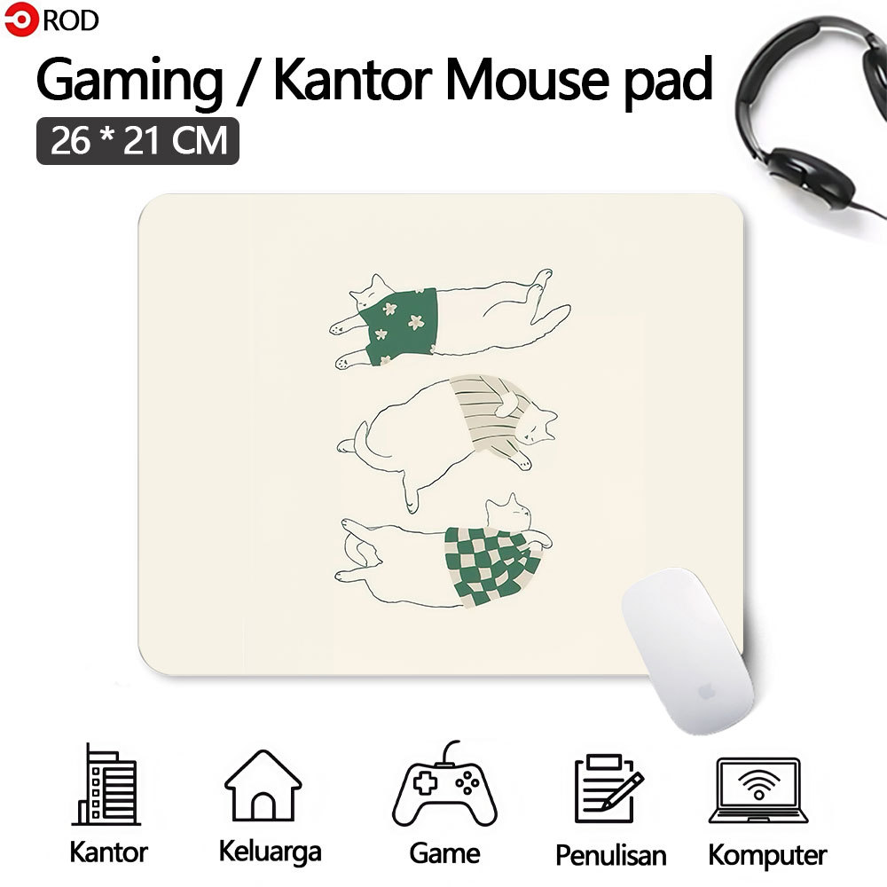 Mousepad 26*21cm Mouse Pad Anti Selip Desk Mat Large MousePad Long Mouse Pad Komputer Animal Cat-2