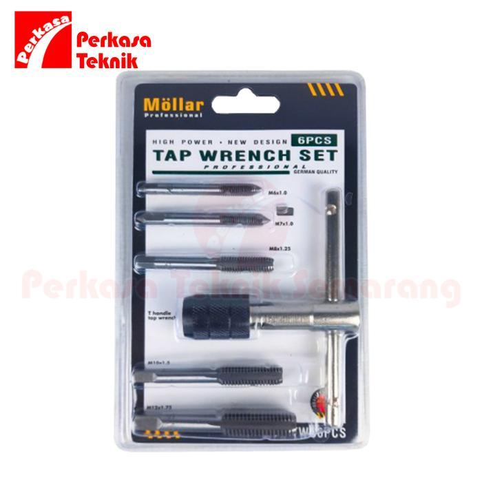 Tap Wrench Set 6 Pcs MOLLAR TWS6PCS Alat Drat Metric 6Pcs M6-M12 + Handle