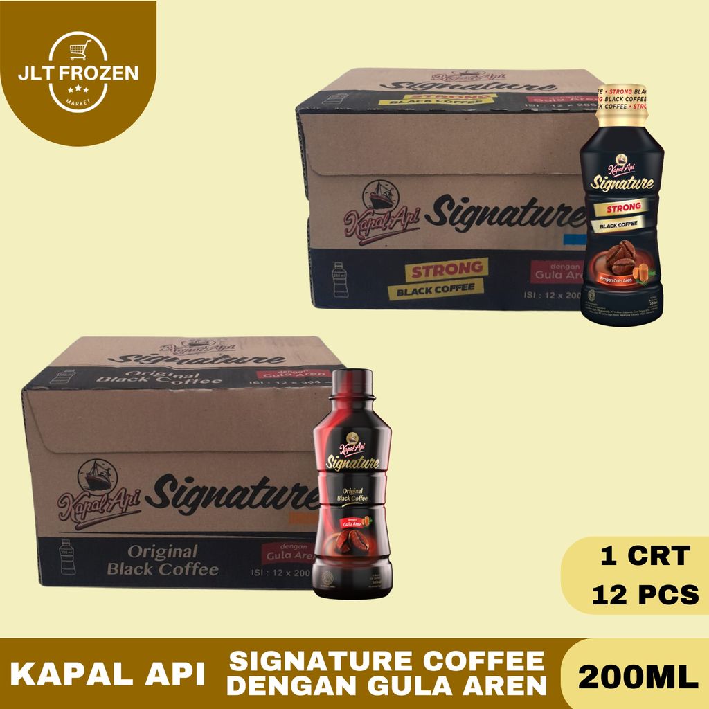 Kapal Api Signature 200ml - 1 CRT / 12 PCS / Strong Black Coffe / Original Black Coffe / Kopi dengan