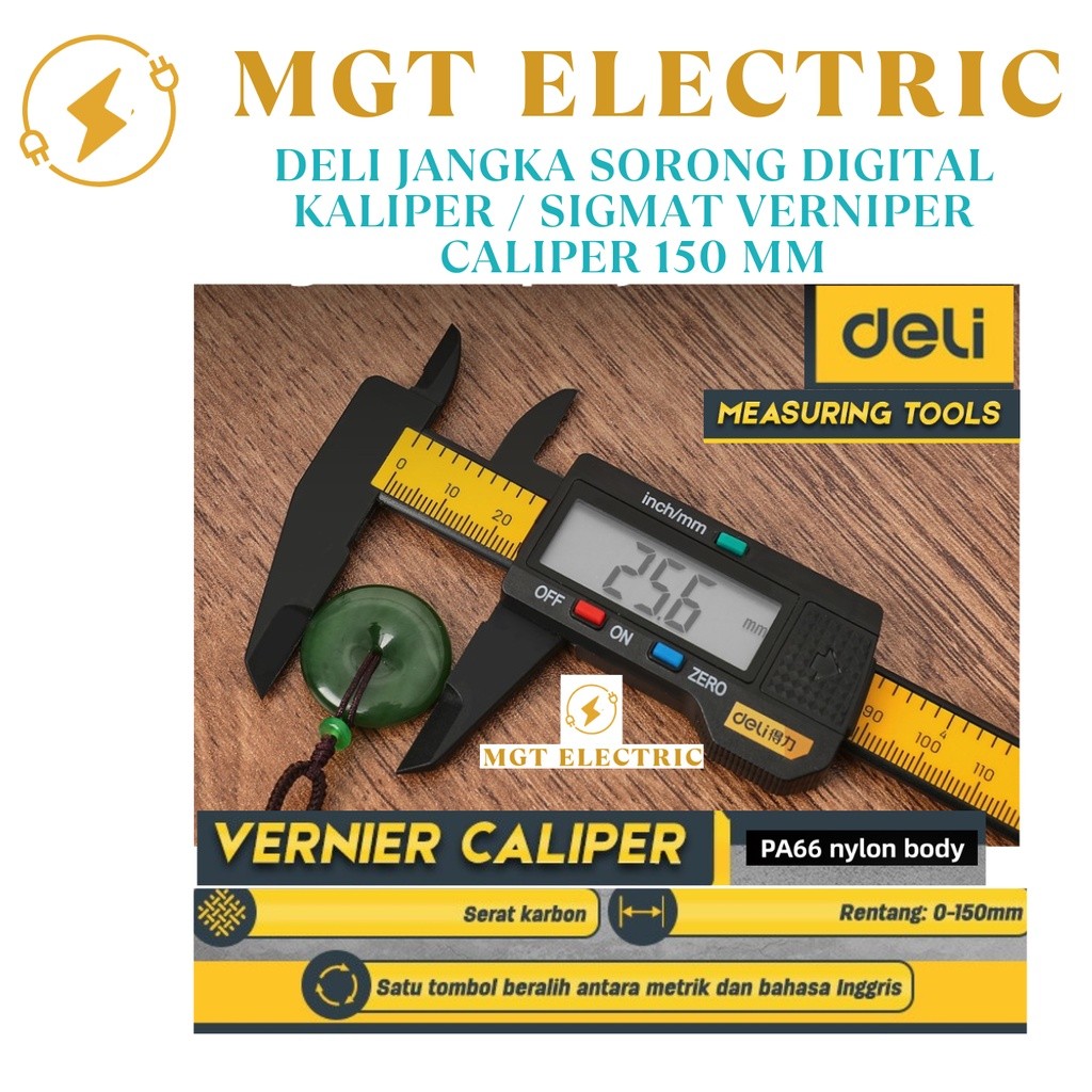 Deli Jangka Sorong Digital Kaliper / Sigmat Verniper Caliper 150 MM