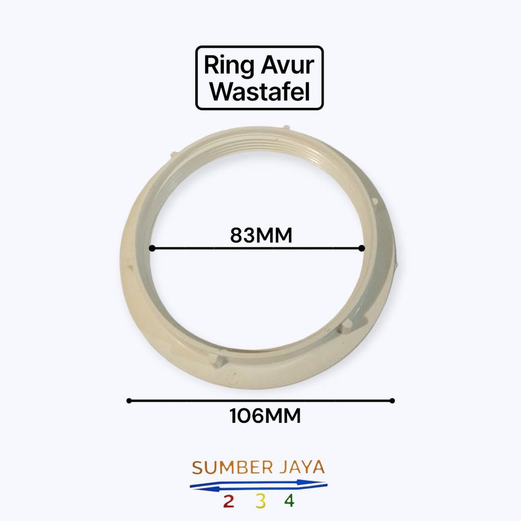Ring Pengunci Avur Wastafel Plastik Putih 3" /  Avur Putih Ring Wastafel 3"