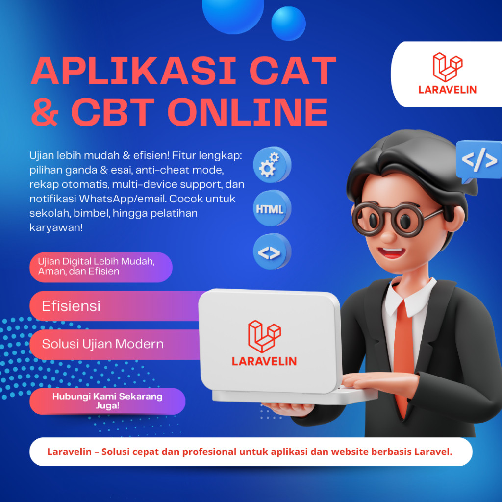Aplikasi Ujian Online CBT - Web dan Mobile Murah Laravel Full Source Code