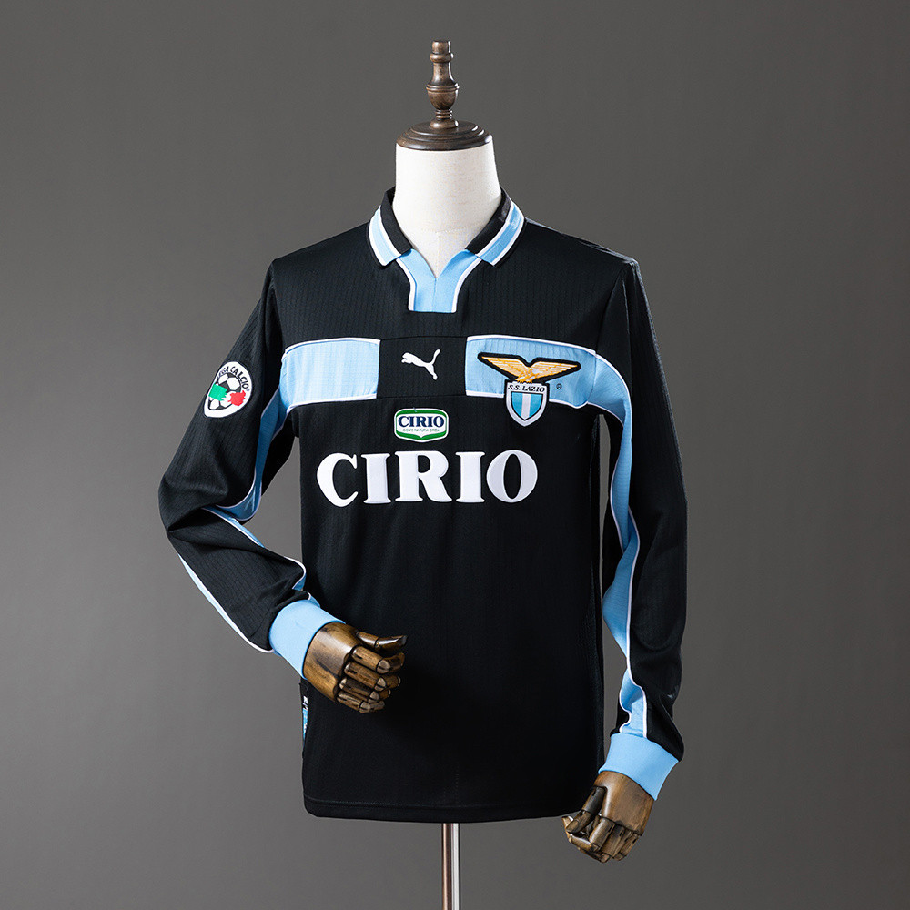 Jersey Lazio 98/99 Away Long Sleeve Retro T shirt pria