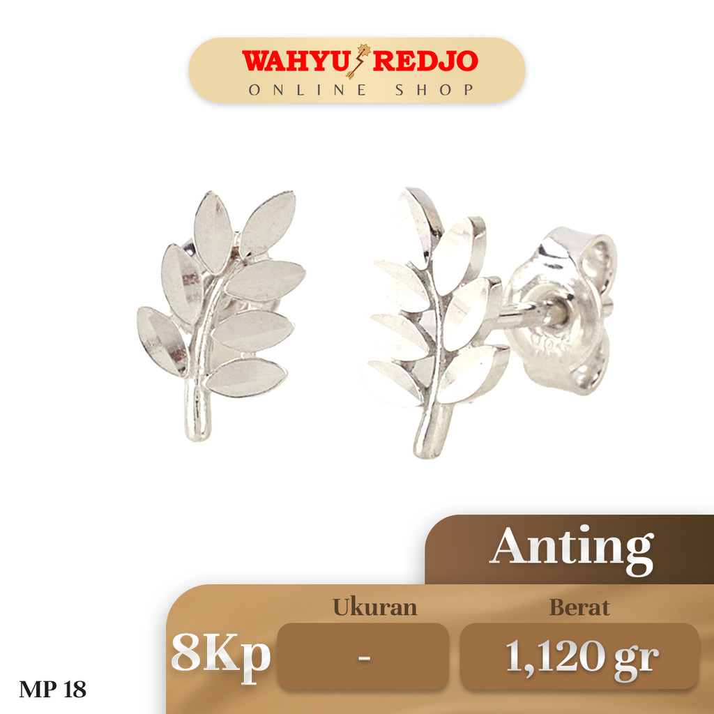 Anting-Anting Putih Tusuk Daun 8KP Wahyu Redjo AN-8KP-29506612-PMR