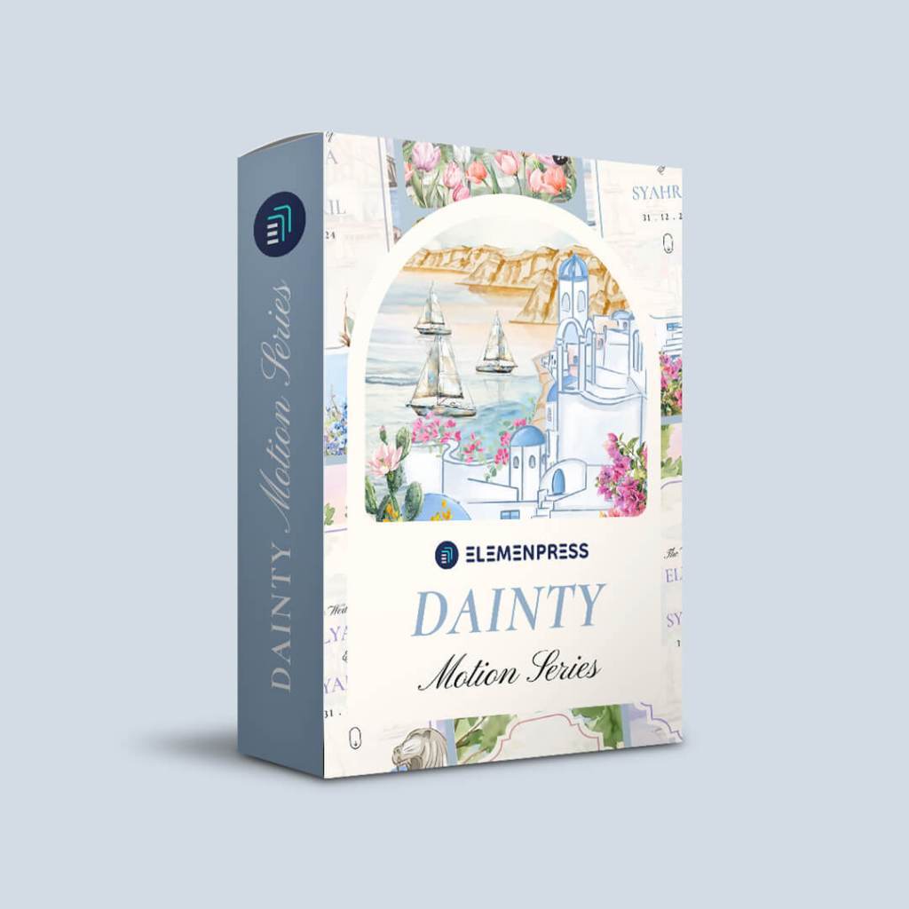 Template JSON Dainty Motion Series Elemenpress Undangan Website Animasi Floral Iconic Invitation Web