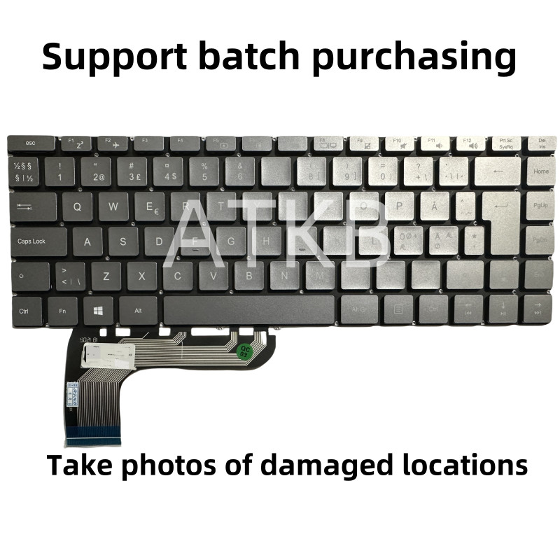 Laptop Keyboard For MEDION AKOYA P15648 MD63490 MD63510 MD63570 With NE Gray