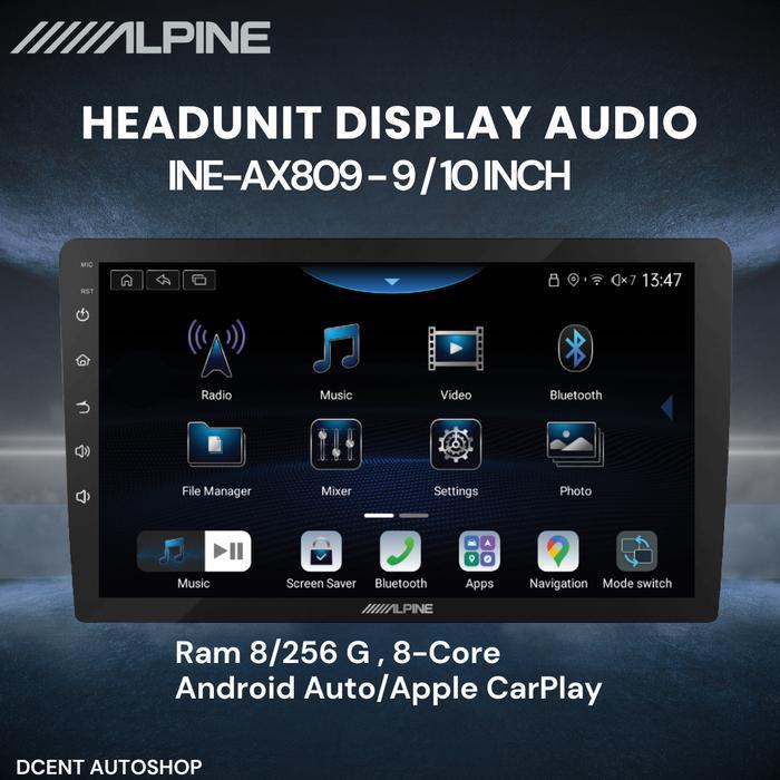 Headunit Android Mobil - Headunit Display INE-AX809 Alpine - 9 / 10 Inch - Ram 8 / Rom 256 - 8 Core 