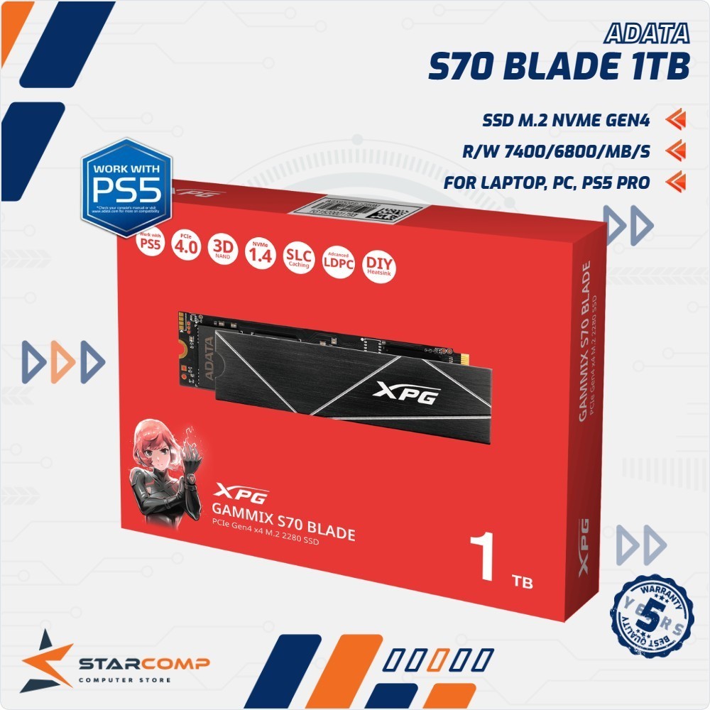 ADATA S70 BLADE 1TB SSD M.2 NVMe Gen4