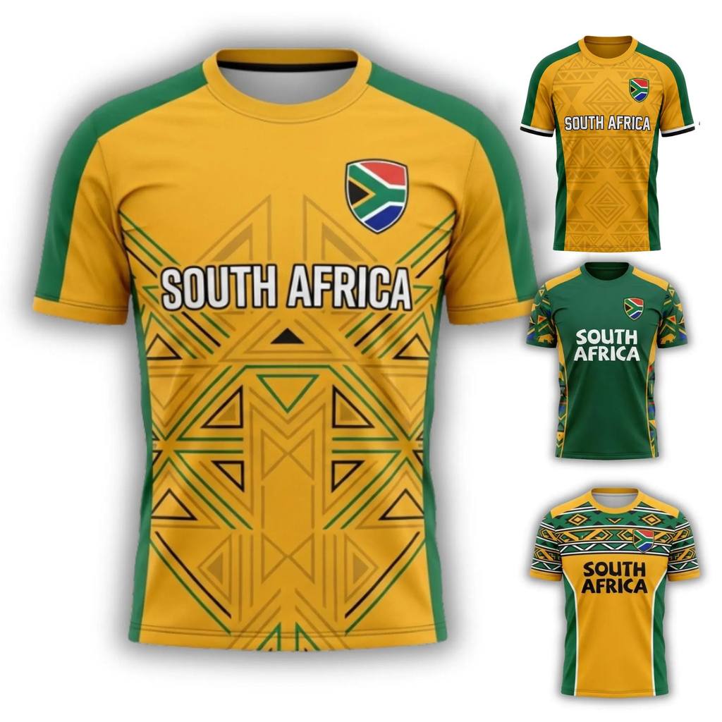 Kaos Penggemar Sepak Bola Afrika Selatan Cetak 3D, Kaos Sepak Bola 2026, Jersey Afrika Selatan Perso