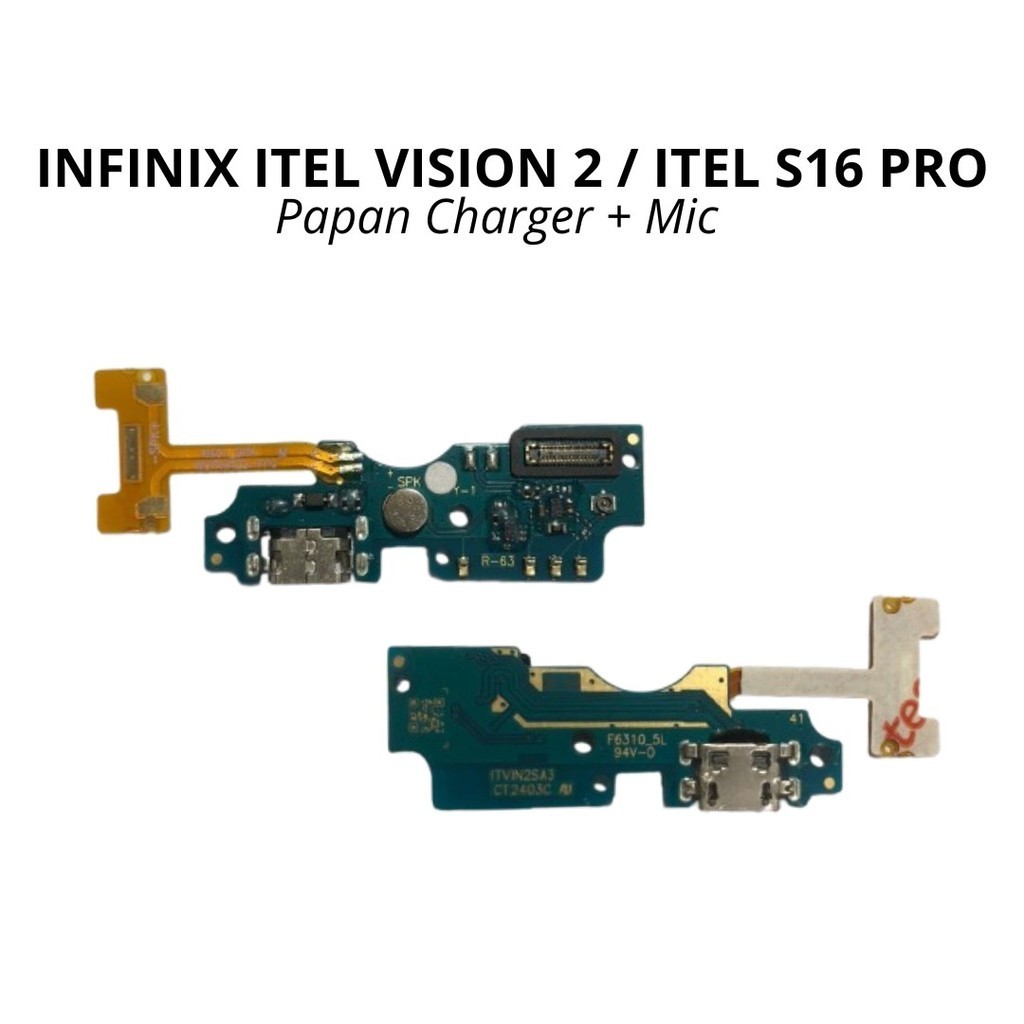 Papan Konektor PCB Charger + Mic Infinix Itel Vision 2 - Itel S16 Pro - Flexibel Fleksibel Fleksible
