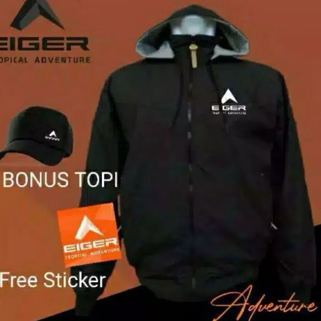 [COD] Jaket parasut gunung eiger - BONUS TOPI     Berkualitas