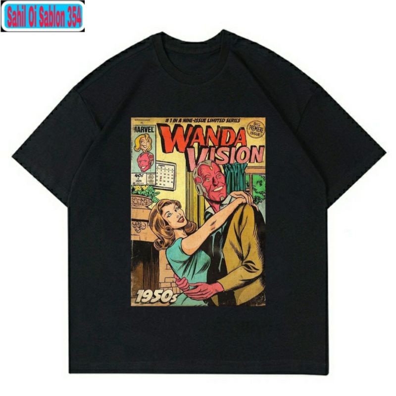 POP KAOS WANDA VISION VINTAGE T-SHIRT MARVEL COMICS UNISEX PRIA WANITA  katun Best Seller rap tee