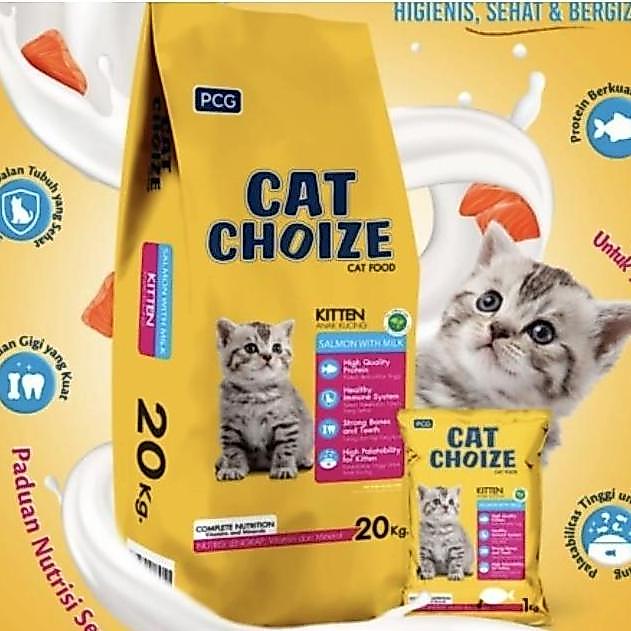 Meow- Cat Choize Kitten Salmon 1Kg Makanan Kucing