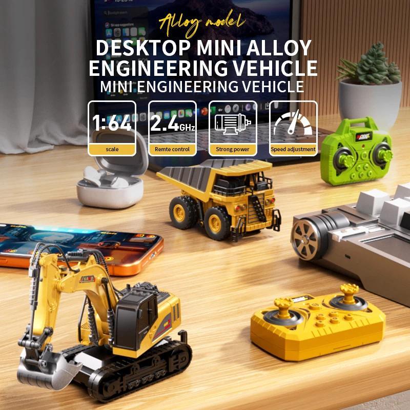 164 Mini Alloy RC Excavator with Lights & Music, Durable Metal Body, AppControlled Toy, Perfect Holi