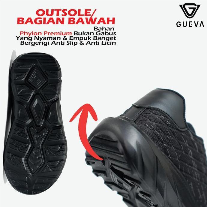GUEVA064 SEPATU SEKOLAH HITAM POLOS SMP SMA SMK KULIAH SEPATU SEKOLAH PRIA SIZE 39-43 BISA COD