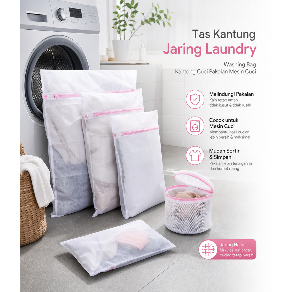 Tas Kantung Jaring Laundry Washing Bag Kantong Cuci Pakaian Mesin Cuci