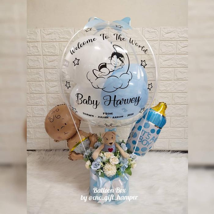 Balon box / baby balon box / kado balon baby / buket balon