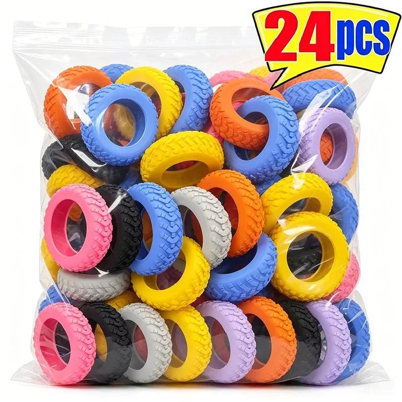 24pcs Colorful Travel Luggage Wheels Cover Thicken Silicone Luggage Wheels Protector Reduce Noise