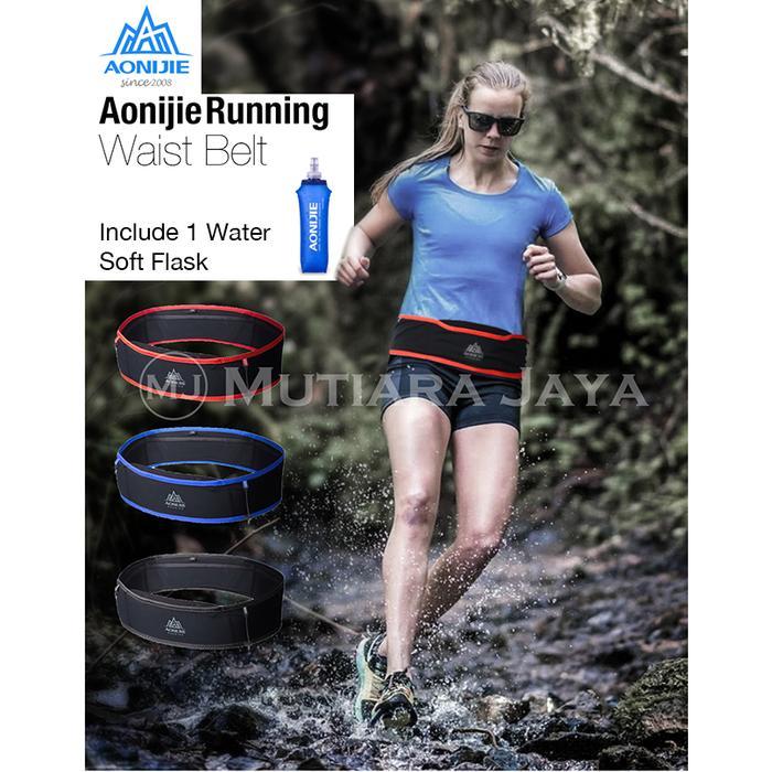 Aonijie Waist Bag Tas Pinggang + 1 Soft flask 250 ml W938 - M, Hitam