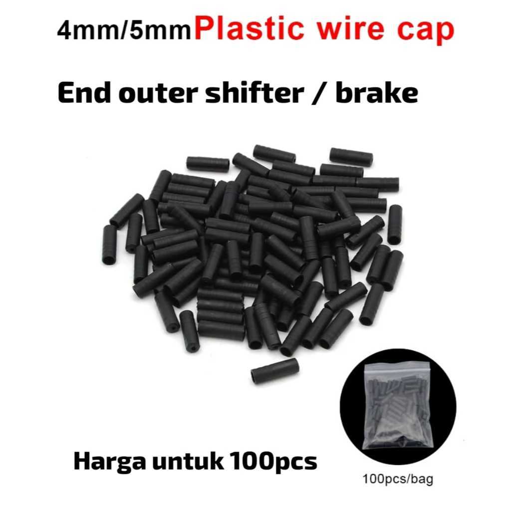 Foto End caps cap penutup Kabel Luar Outer Cable Sepeda 4mm untuk shifter 5mm Brake Rem