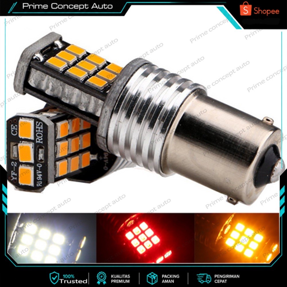 Lampu LED 45 Titik Mata SMD 1157 1156 T20 Mundur Rem Sein Sen Motor Mobil Putar Bayonet