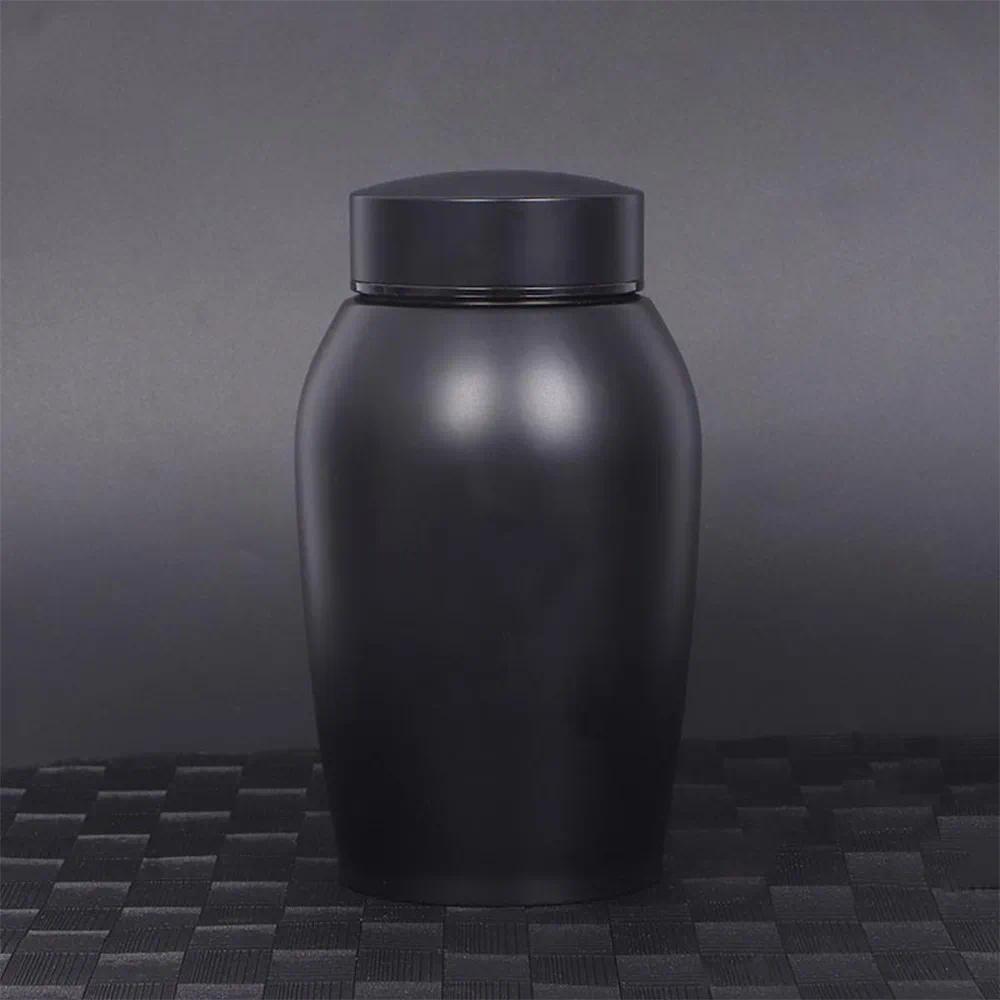 Keepsake Urn Stainless Steel Pet Ashes Urn Portable Black Pet Cremation Urn Moisture-Proof Sealed Fu