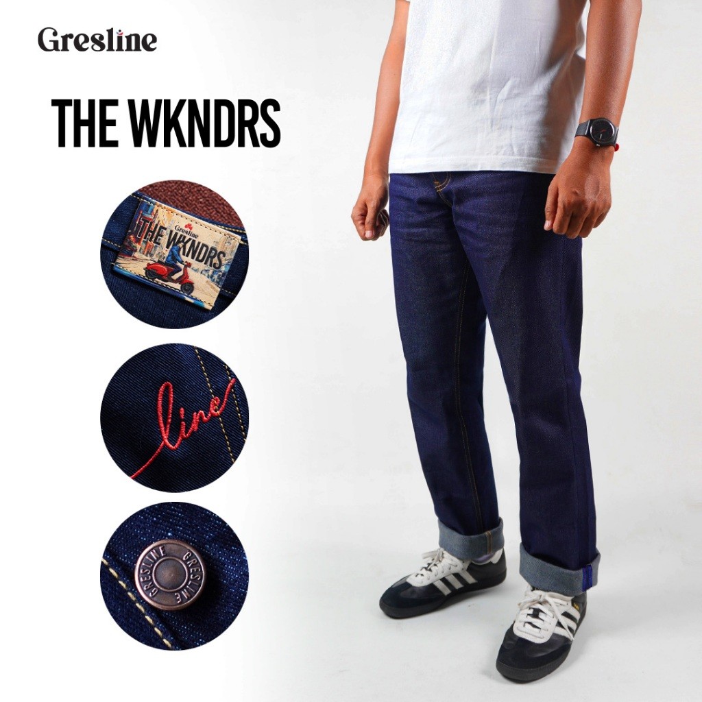 GRESLINE The Wkndrs 16 Oz Blue Indigo Slim Straight Jeans