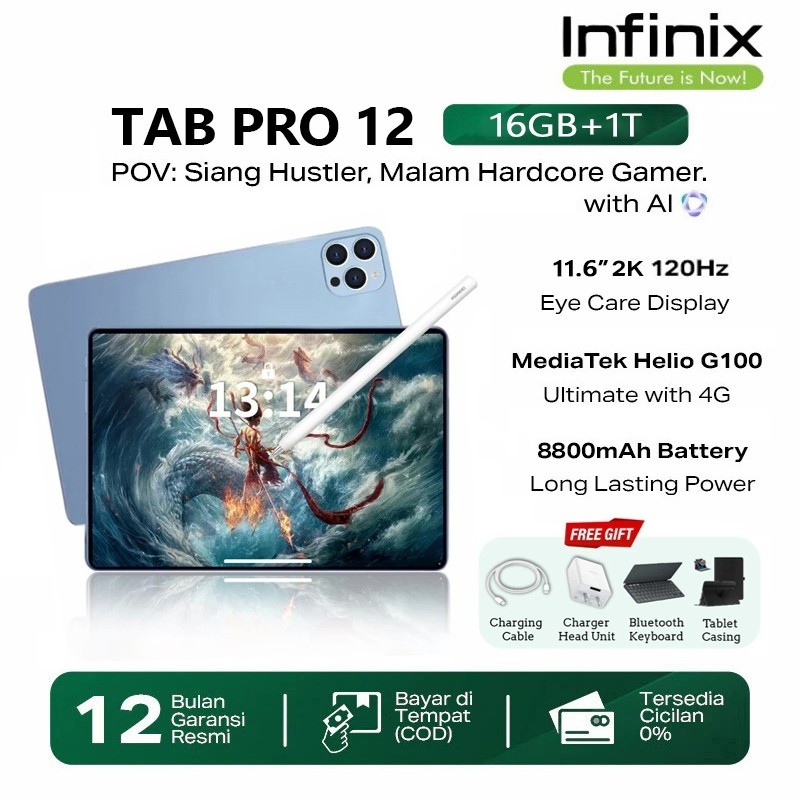 INFINlX Tablet Pad Pro 11.6 inci HD 4G/5G 120Hz Tablet Android Asli Baru Tablet PC promo trade in ta