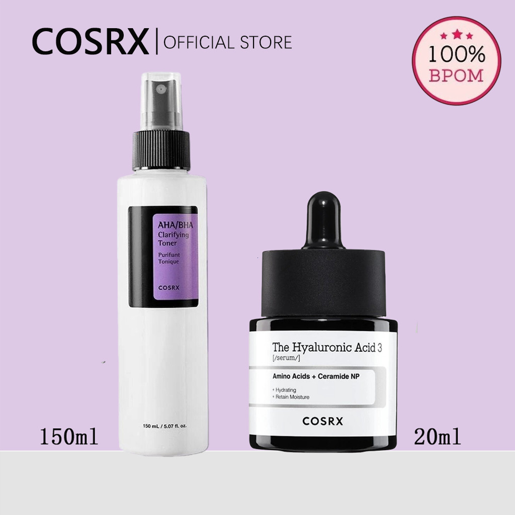 COSRX The Hyaluronic Acid 3 Serum, Size+COSRX AHA/BHA Clarifying Treatment Toner