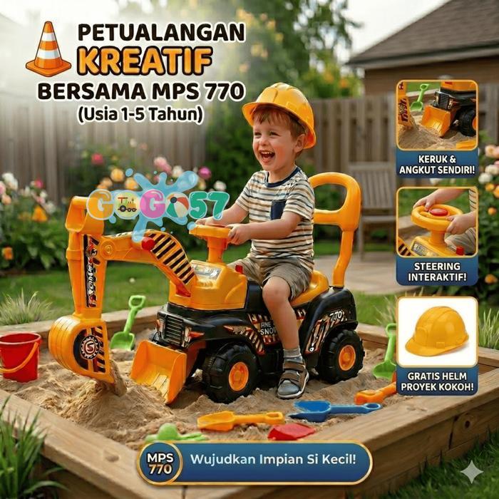 SG TOYS MPS 770 Mainan Truk Excavator Beko/ Truck Ride On MPS770 - OJEK JAKARTA, tanpa bubble