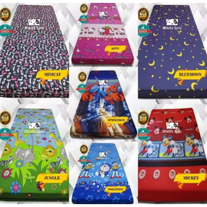 COD Promo Sarung Kasur Busa Resleting Karakter Cowo, Cewe, Dewasa, Bola /  Sprei Resleting Random Mo