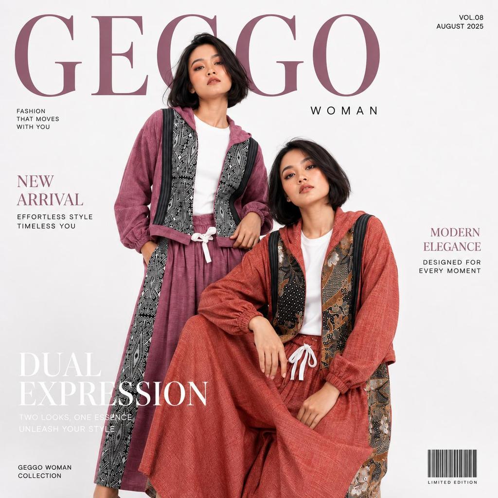 SELBA Oneset  Stelan Wanita Atasan Outer Rok A LIne Katun Mix Batik by Geggo Woman