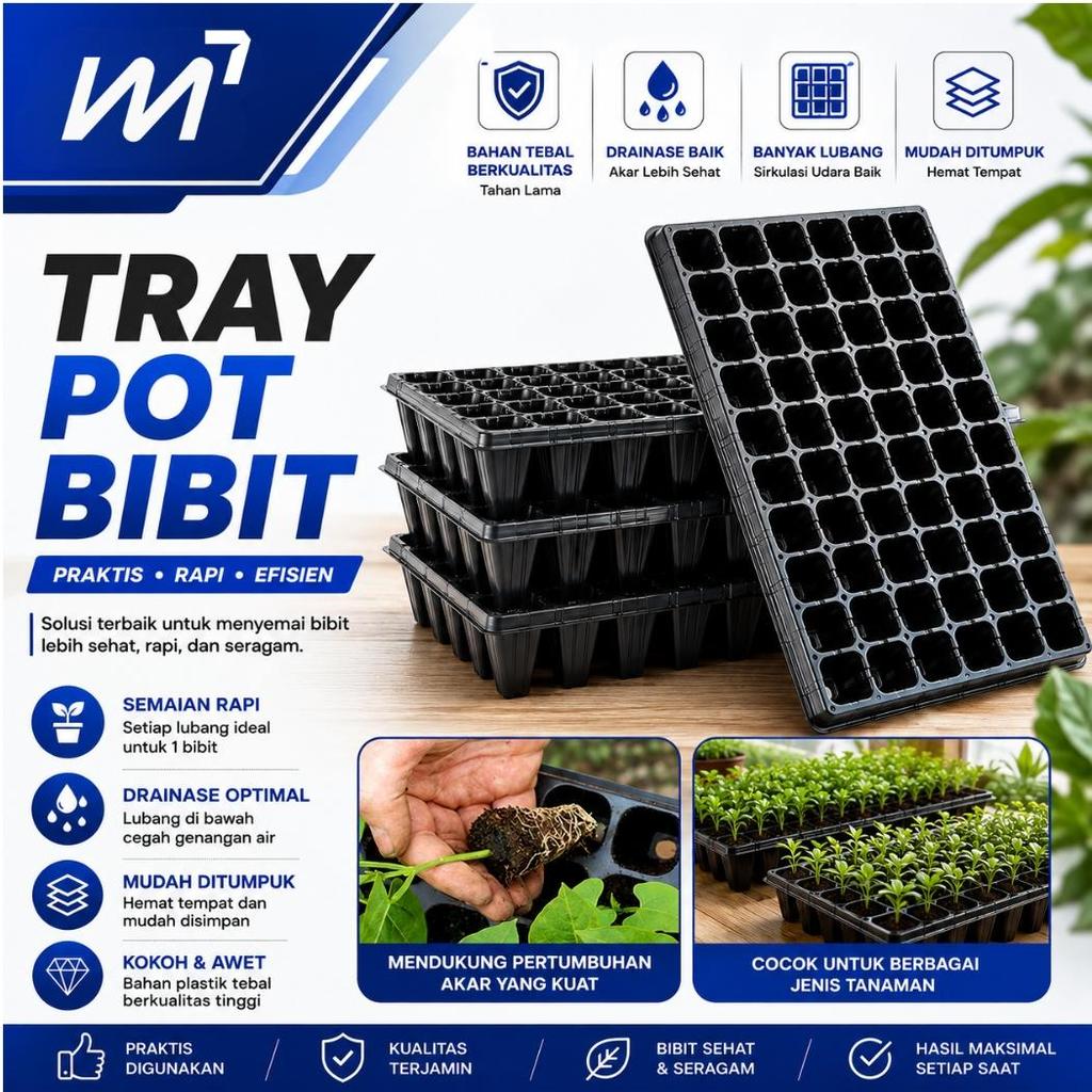 Tray Semai Bibit Tanaman Plastik 200 Lubang Pot Tray Penyemaian Bibit Tanaman