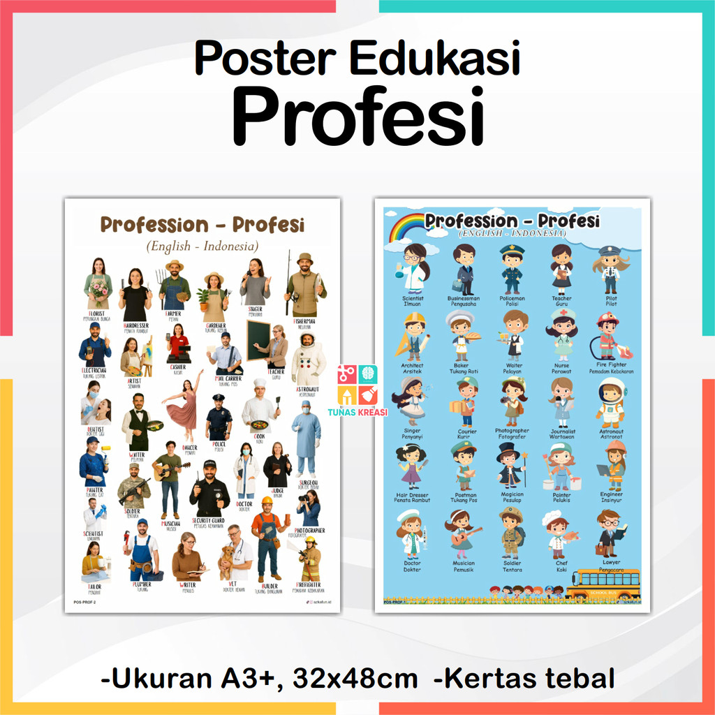 Poster Edukasi PROFESI - Poster edukasi anak poster profesi Tunas Kreasi