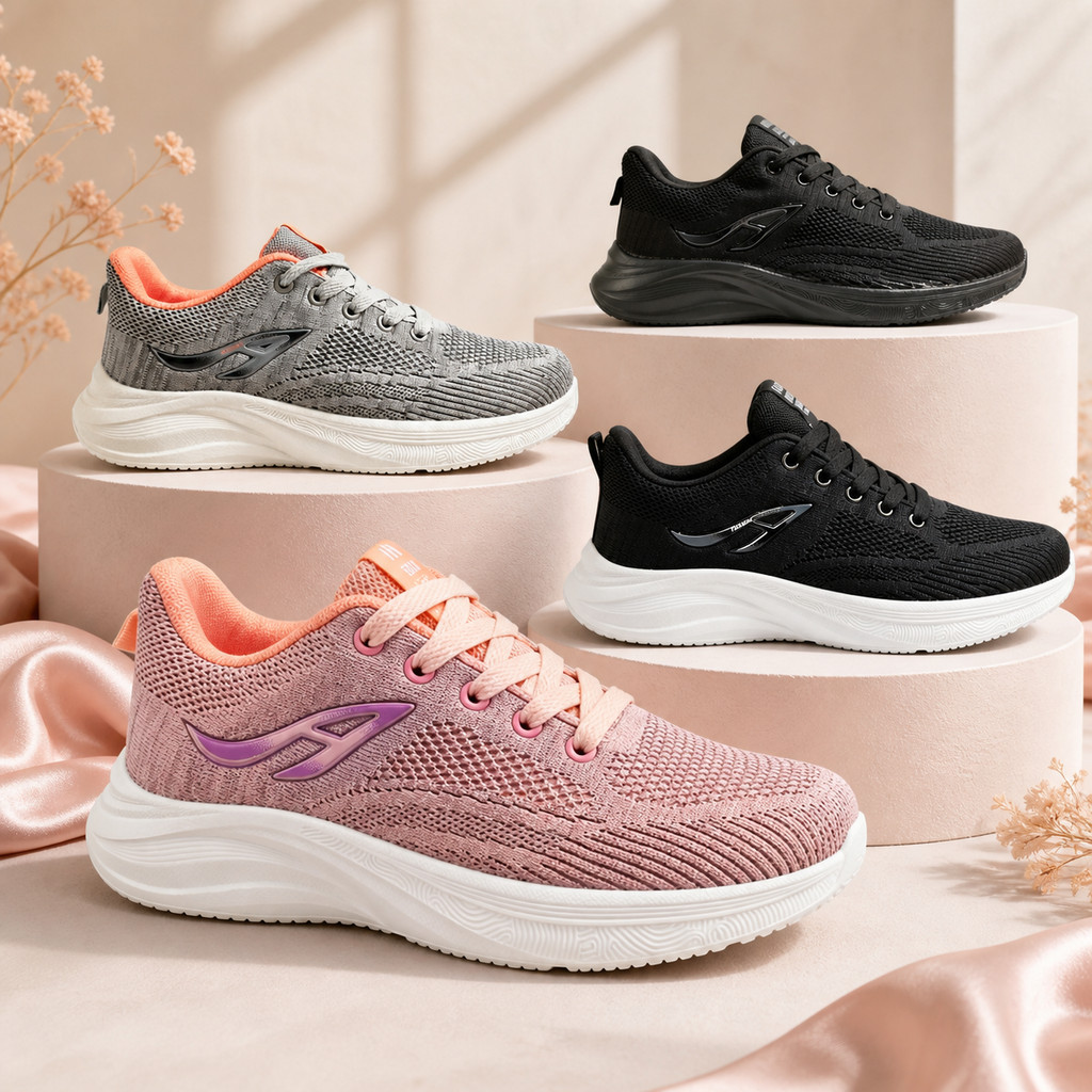 SGD <FREE BOX>  Sepatu Sneakers Wanita Sport Shoes 3010