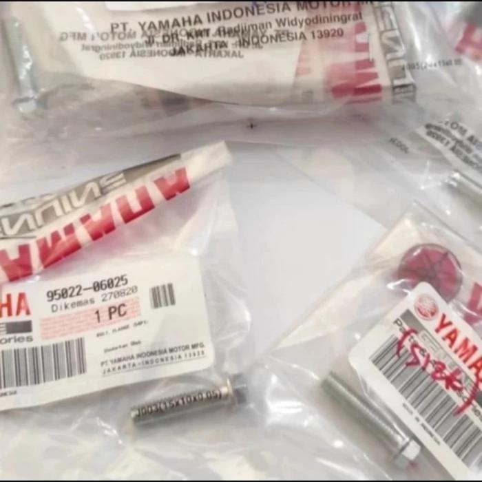 BOLT FLANGE 95022-06025 BAUT BAK CVT XMAX 250 SET PART ORIGINAL YAMAHA by Allshopibamz