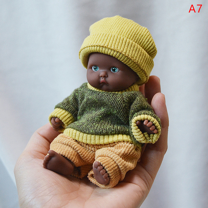 Reborn Dolls Baby Reborn Silicone Reborn Baby Doll 12cm Palm Dolls Pajamas Dress Simulation Baby Reb