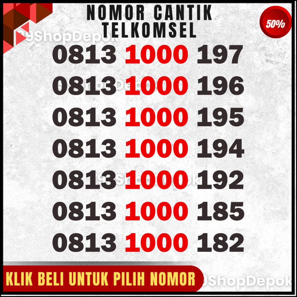 Nomor Cantik Simpati 11 DIGIT, TELKOMSEL 1000, Nomer Cantik Simpati 4g 5g Kartu Perdana 195 196 197