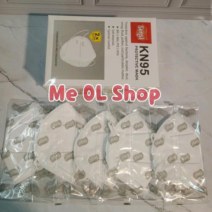 Murah Meriah MASKER SENSI KN95 6 PLY KEMENKES MASK KN95 SENSI - Putihtbk