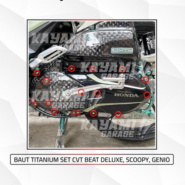 Baut Titanium set cvt beat deluxe,genio,scoopy