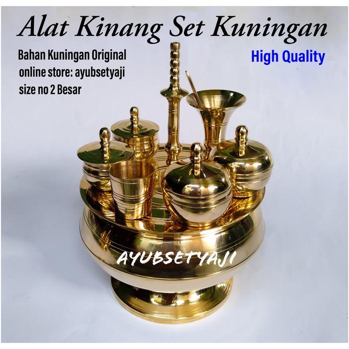 Alat Kinang Set Lengkap Kuningan size no 02 Besar Kinangan Cocoh kinang  Bahan Kuningan Brass Solid 