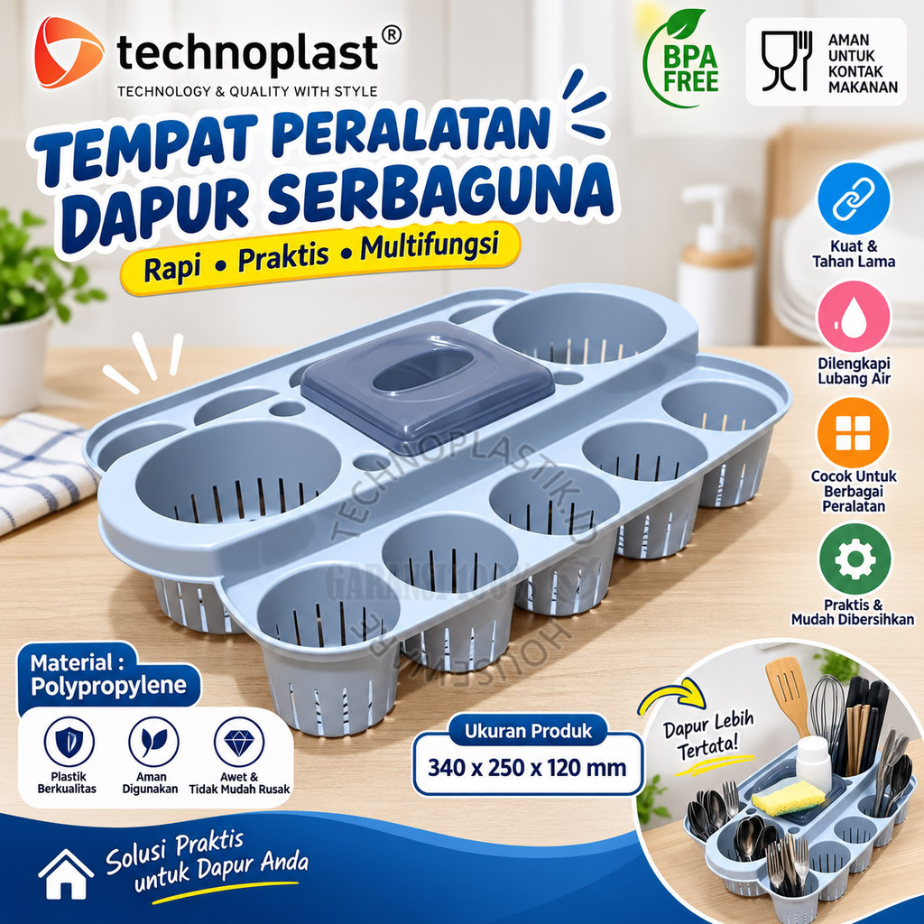 TECHNOPLAST Monochrome Water Snack Serving Set |Tempat Rak Aqua Toples