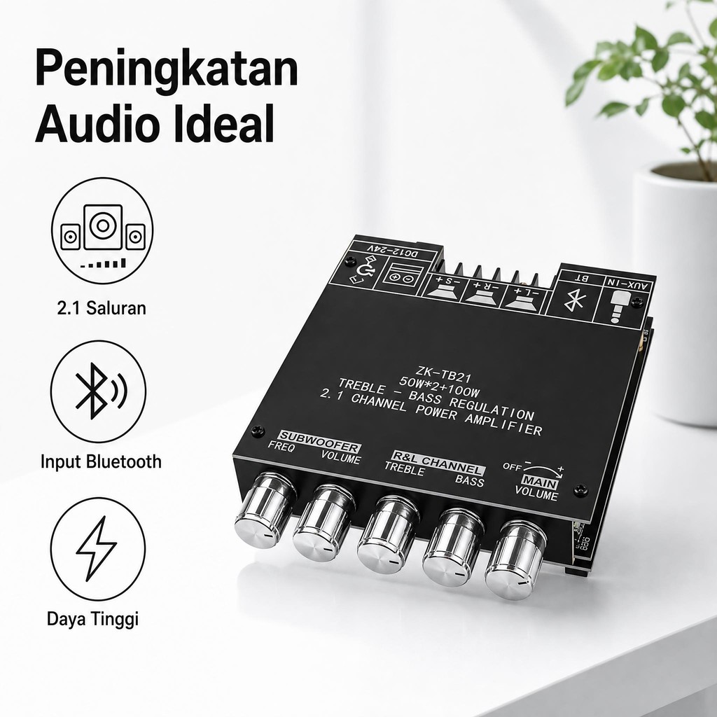 Bluetooth 2.1 Power Amplifier TPA3116D2 50Wx2+100W