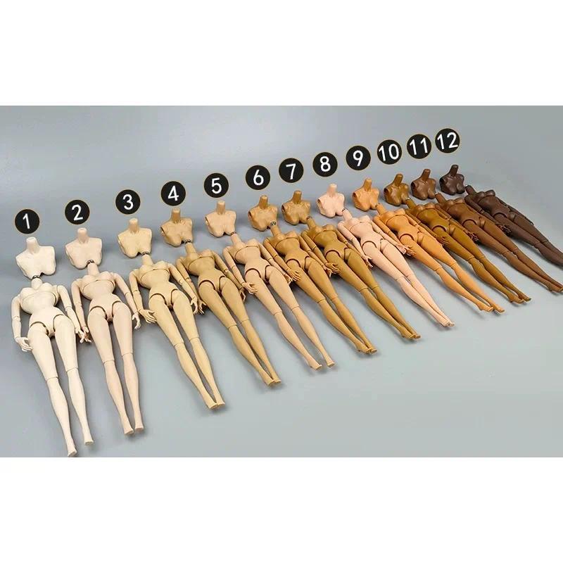 Fashion Babi Doll Body Toy 12 Skin Tones Joints Movable With Replament Big Boobs 1/6 Body Parts Remo