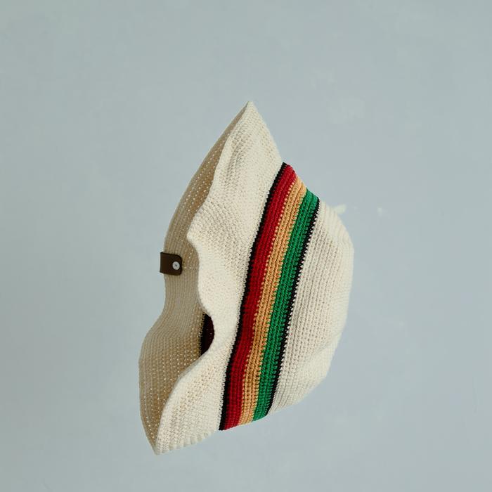 topi bucket reggae rajut full handmade unisex - Putih