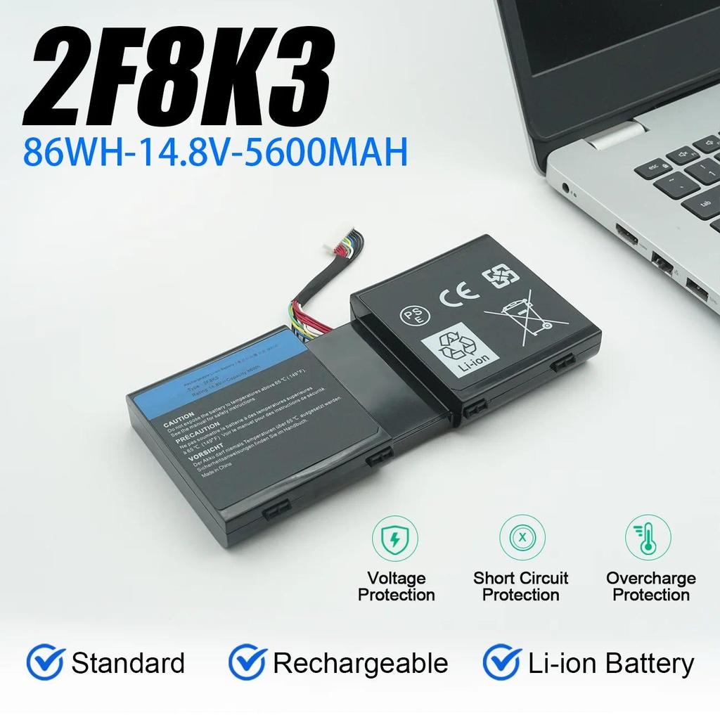 M18X 2F8K3 86wh 14.8V Laptop Battery for DELL  Alienware 17 18 Alienware M17X R5  M18X R3 P18E P19E