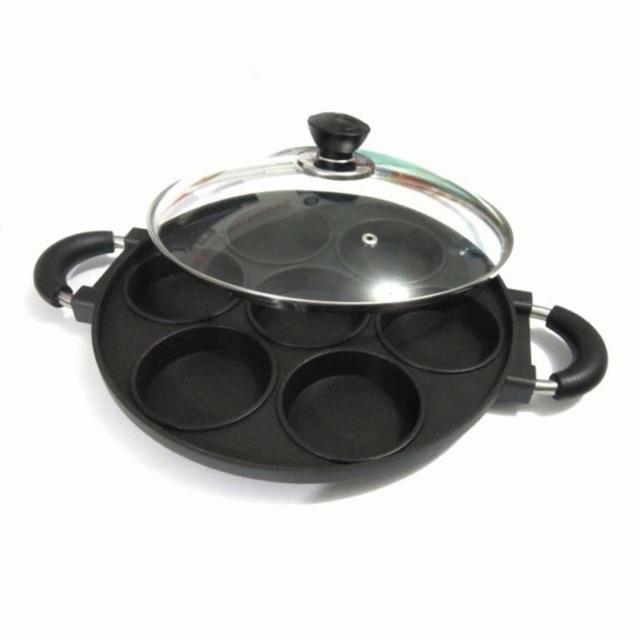 PROMO  Cetakan Kue 7 Lubang Anti Lengket / Cetakan Martabak Mini / Cake Pan Teflon / Cetakan Bikang 