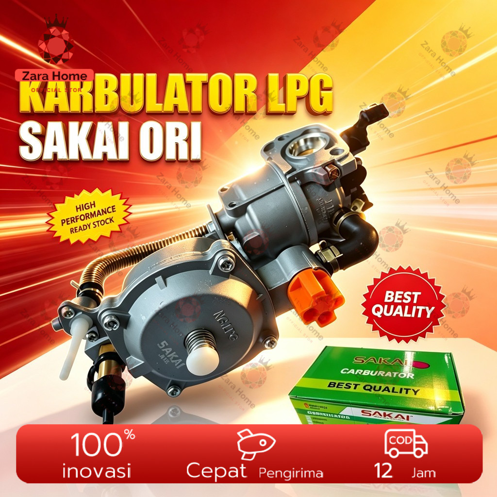 KARBULATOR LPG GX160 200 SAKAI/ KONVERTER KIT GENSET AIR HYBRID BENSIN KE LPG MURAH