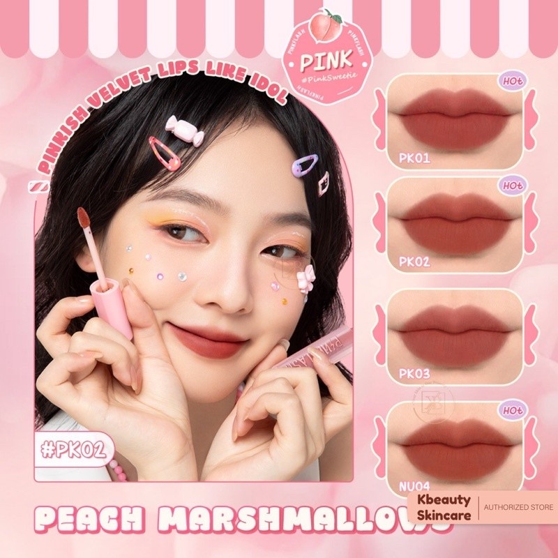 PINKFLASH Powdery Lipgloss Fuzzy-Soft Velvet Matte Lip Clay Lipstik Lightweight High Pigment Lip Mud