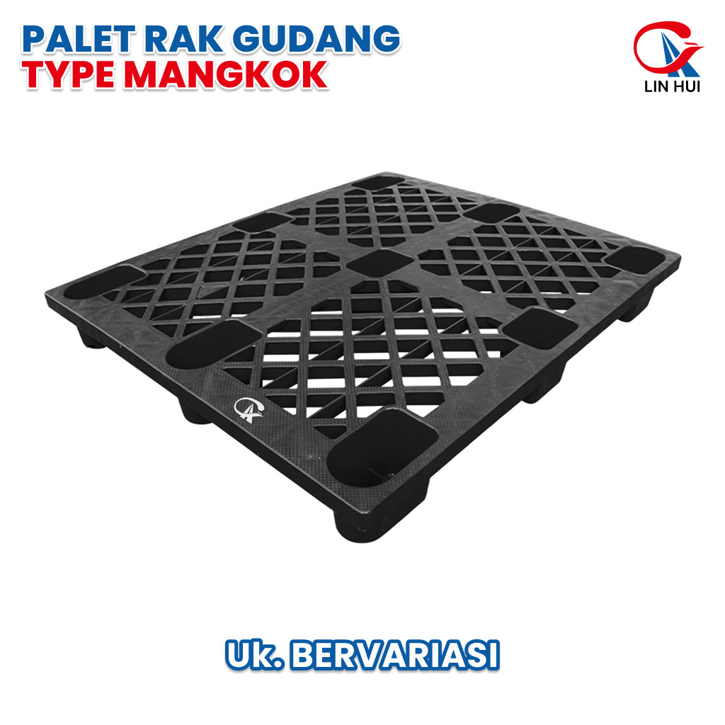 LIN HUI Pallet Plastik Tipe 9 Kaki Mangkok Bahan HDPE